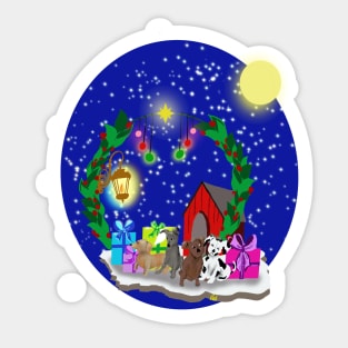 Puppies 1st Christmas Sticker